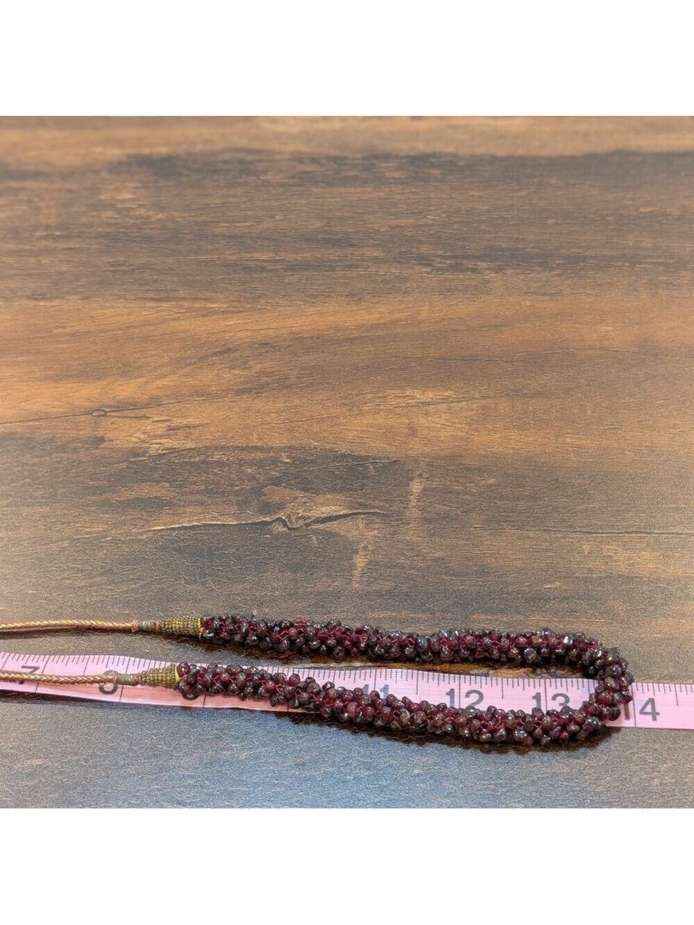 Vintage European Handmade Garnet Bead Necklace - Deep Red Women’s Jewelry . - Picture 4 of 5